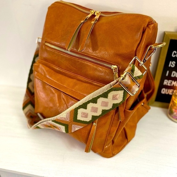 BRAND NEW! Olive-Brown Geo Crossbody Strap💚💗 ~BAG NOT INCLUDED!~ - Picture 4 of 7